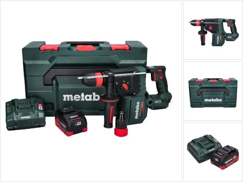 Metabo KH 18 LTX BL 28 Q Akku Bohrhammer 18 V 3 J SDS plus Brushless + 1x Akku 8,0 Ah + Ladegerät + metaBOX