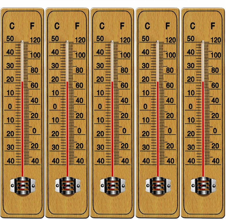 Markenartikel - deuba® 5x Garten Thermometer mit Celsius Fahrenheit Skala Haushalt Analog Außenthermometer Aufhängung We...