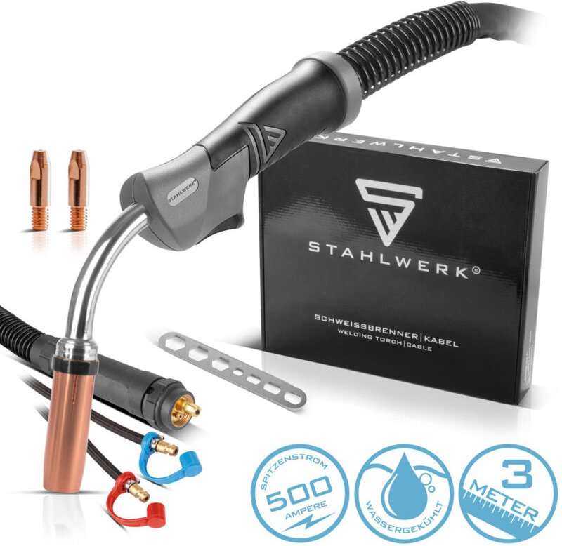 STAHLWERK Schweißbrenner MIG MAG AK MB501D 500 A wassergekühlt 3 m Schlauchpaket