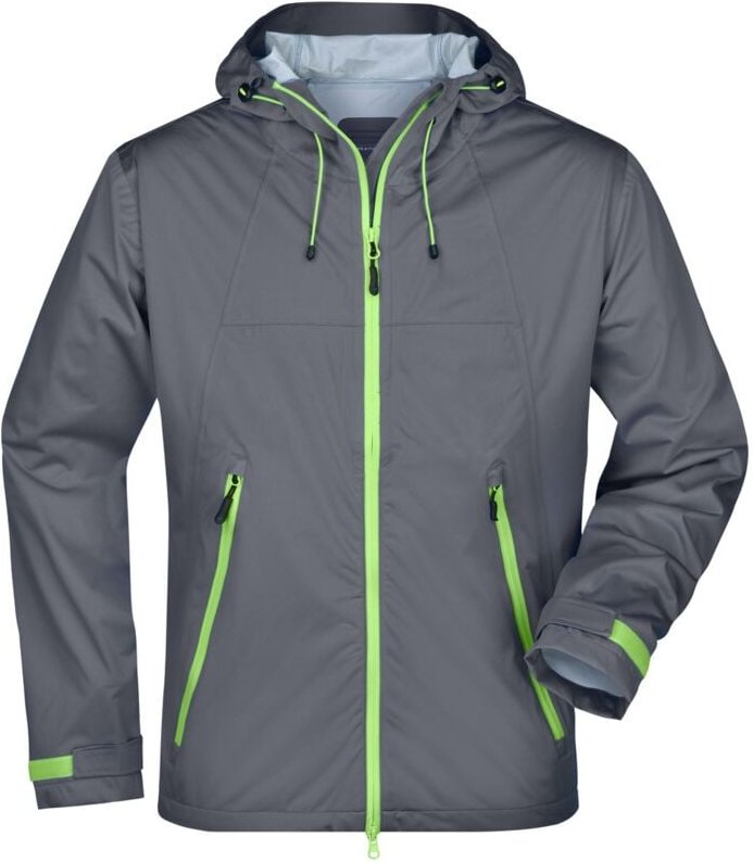 Thumbnail - James&nicholson - Ultraleichte Softshelljacke Herren JN1098 Gr. xl iron-grey/green