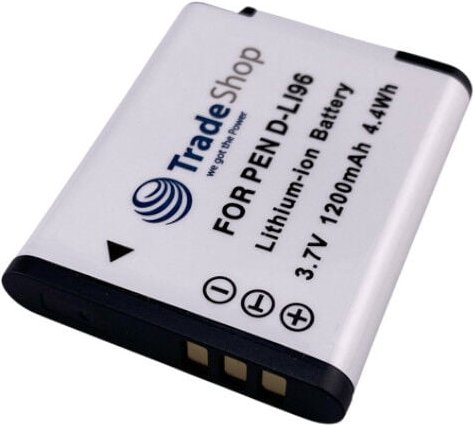 Trade-shop - Li-Ion Akku 3,7V / 1200mAh kompatibel mit Pentax WG-1000 Digitalkamera ersetzt D-LI96 / Kamera-Zubehör Batt...
