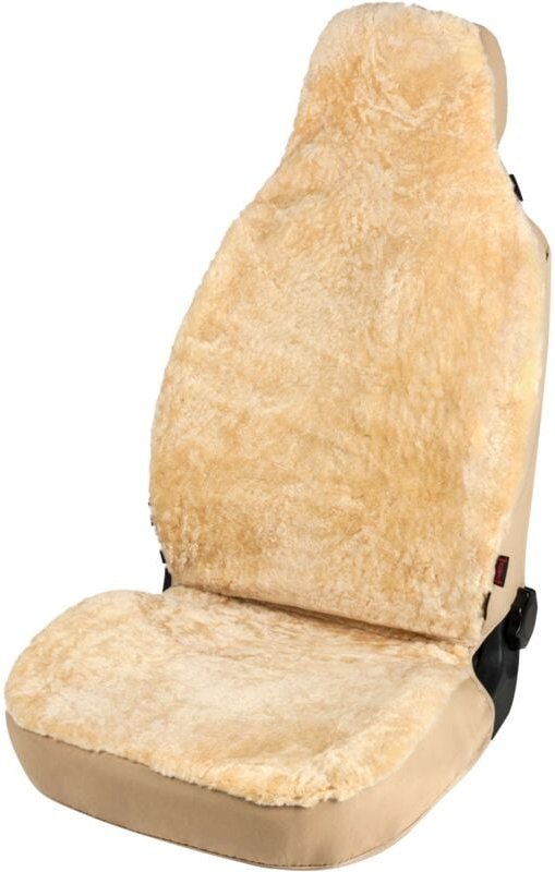 Autositzbezug Zoya aus Lammfell, PKW-Schonbezug Einzelsitz Highback, zipp-it Lammfellbezug mit Reißverschluss beige