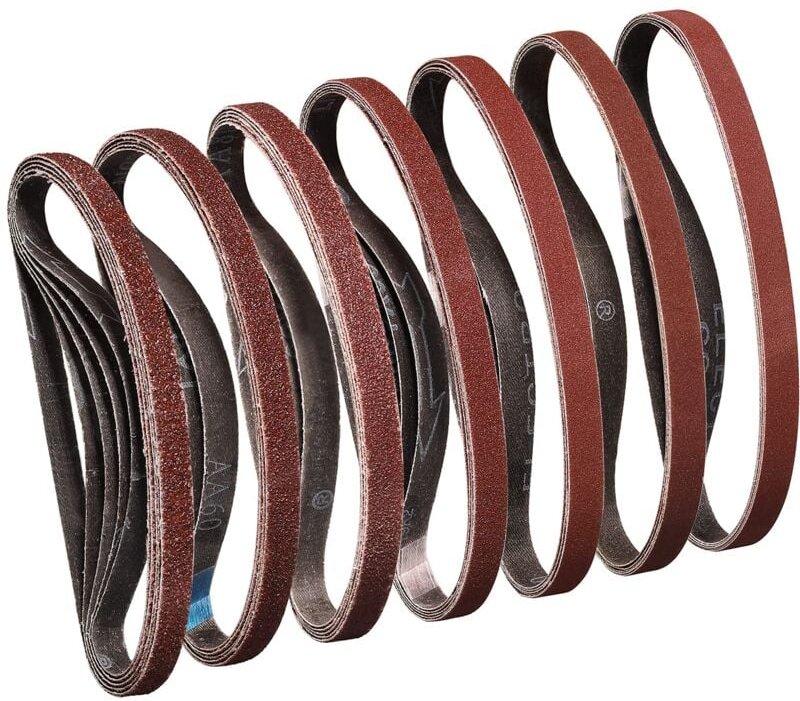 Schleifbänder 13 x 457 mm – Körnung 40/60/80/120/180/240/320 – für Bandschleifer – ideal für Holz und Farbe (35 Stück)
