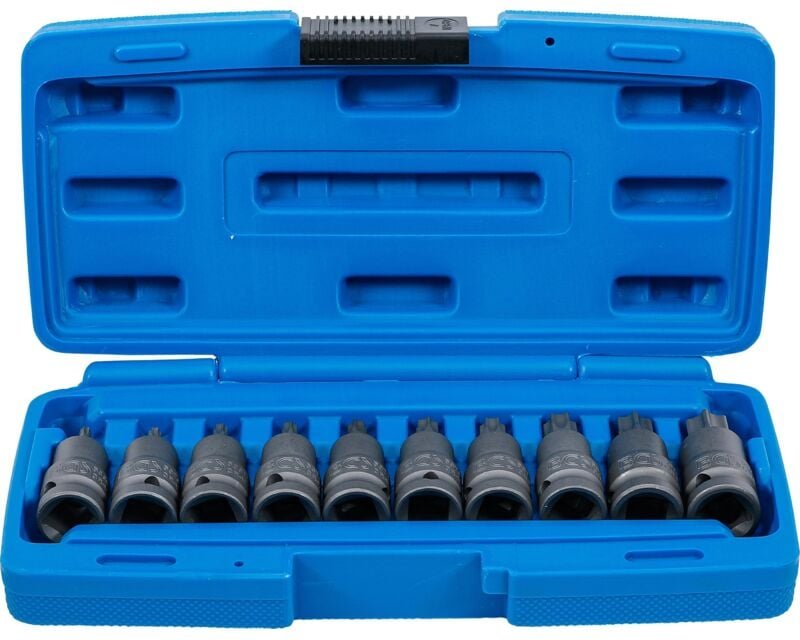 Bgs Technic - Kraft-Bit-Einsatz-Satz Antrieb Innenvierkant 12,5 mm (1/2') T-Profil (für Torx) T20 - T70 10-tlg.