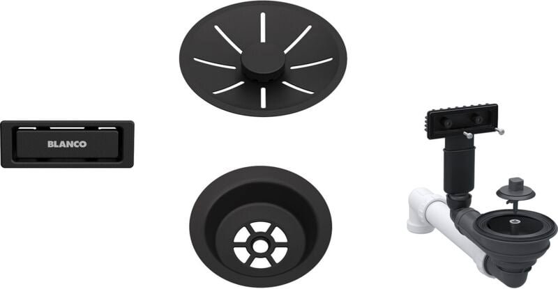 Zubehör - Ablaufgarnitur InFino, schwarz matt 207422 - Blanco