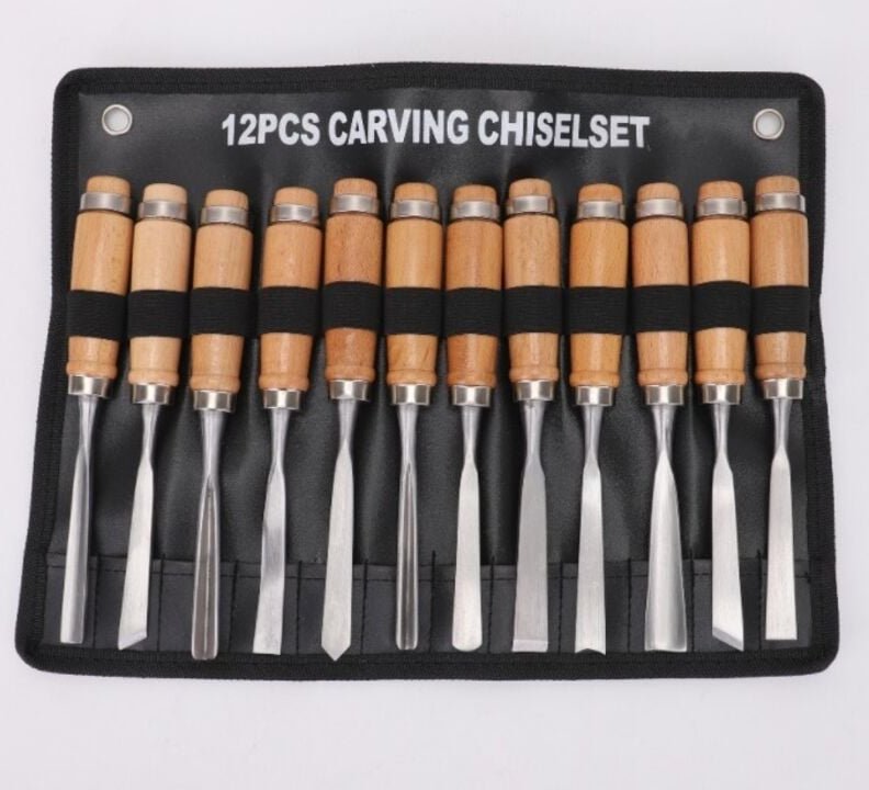 Nazalus-Sale 12-teiliges Holzschnitzwerkzeug-Set, Holzschnitz-Handmeißel-Set, professionelle Tischlerwerkzeuge