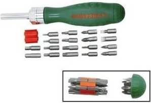 Ratschenschraubendreher, Jonnesway, DR0119S, ideal für mechanische Reparaturen, enthält 19 Teile, ergonomischen Griff, u...