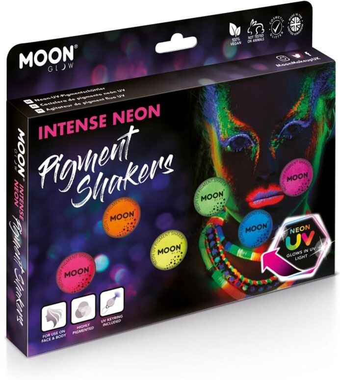 Smiffys - Intense Neon uv Pigment Shakers – Leuchtende Farbe für Gesicht & Körper