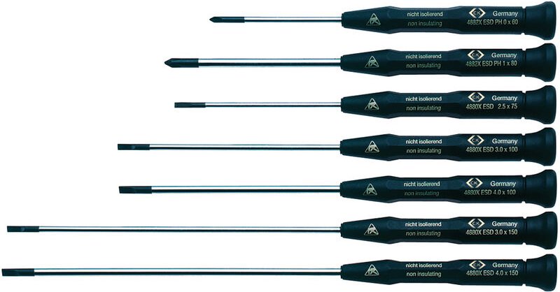 C.k Magma - c.k esd Schraubendreher-Set 7teilig Schlitz, Kreuzschlitz Phillips