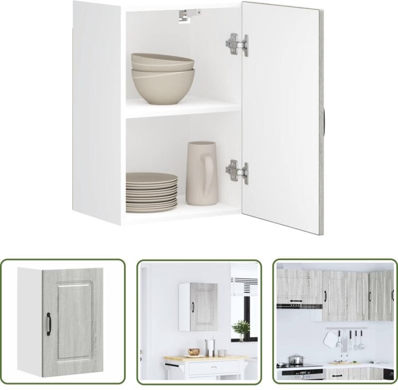 The Living Store - vidaXL Küchen-Hängeschrank Kalmar Grau Sonoma Holzwerkstoff