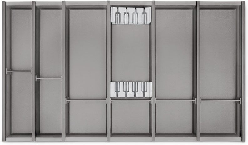 Thumbnail - Cuisio Besteckeinsatz Besteckkasten Transluzent-graphitgrau für Blum Legrabox 473 mm mit Korpusbreite 900 mm