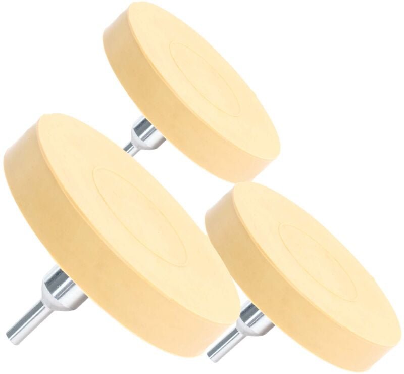 Xpotool - Folienradierer 3 Stück ø 88 mm mit 6 mm Adapter zum Entfernen von Kleberesten, Autoplaketten und Aufklebern, K...