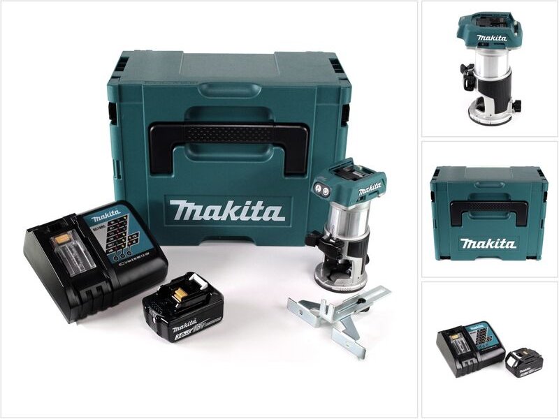 Drt 50 RF1J Akku Multifunktionsfräse brushless 18V + 1x Akku 3,0 Ah + Schnellladegerät im Makpac 3 - Makita