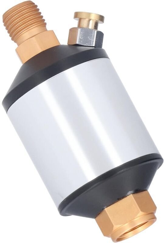 18 × 4 × 4,5 cm)Luftkompressor-Wasserabscheider, 1/4 Zoll NPT-Einlass-/Auslass-Mini-Inline-Luftfilter-Wasserabscheider f...