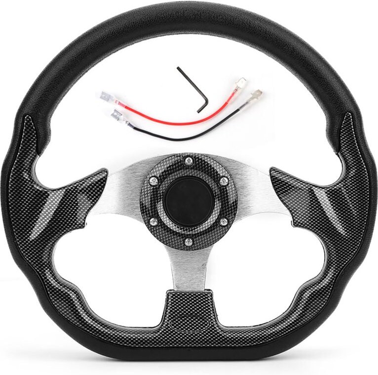 Jeffergarden - 320 mm Universal-Auto-Lenkrad, Carbon-Faser-Stil, Racing Drift mit Hupenknopf