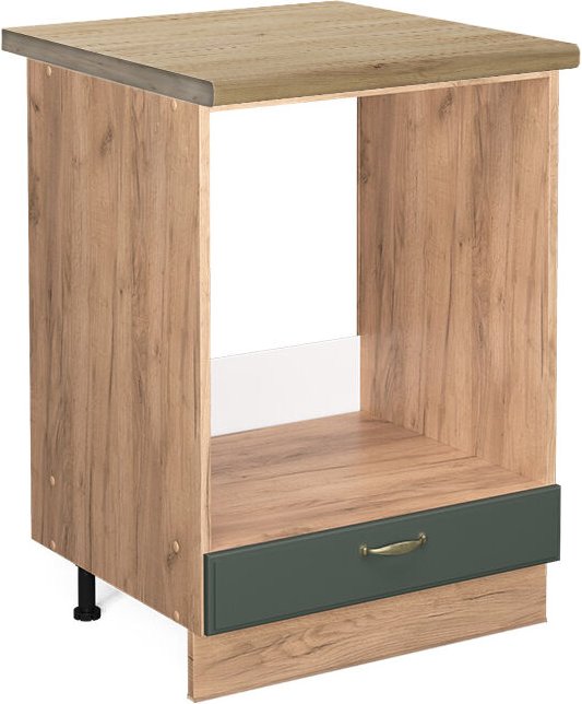 Vicco - Herdumbauschrank Fame-Line, Grün-Gold Landhaus, 60 cm , ap Eiche