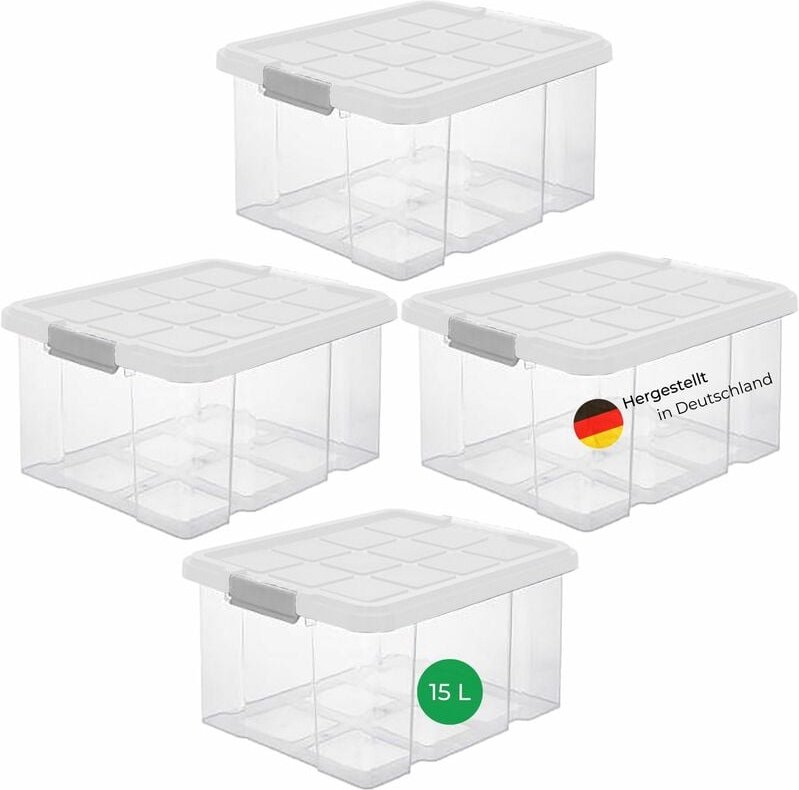 Novaliv - 4x Aufbewahrungsbox 4x Aufbewahrungsbox, 4x Deckel