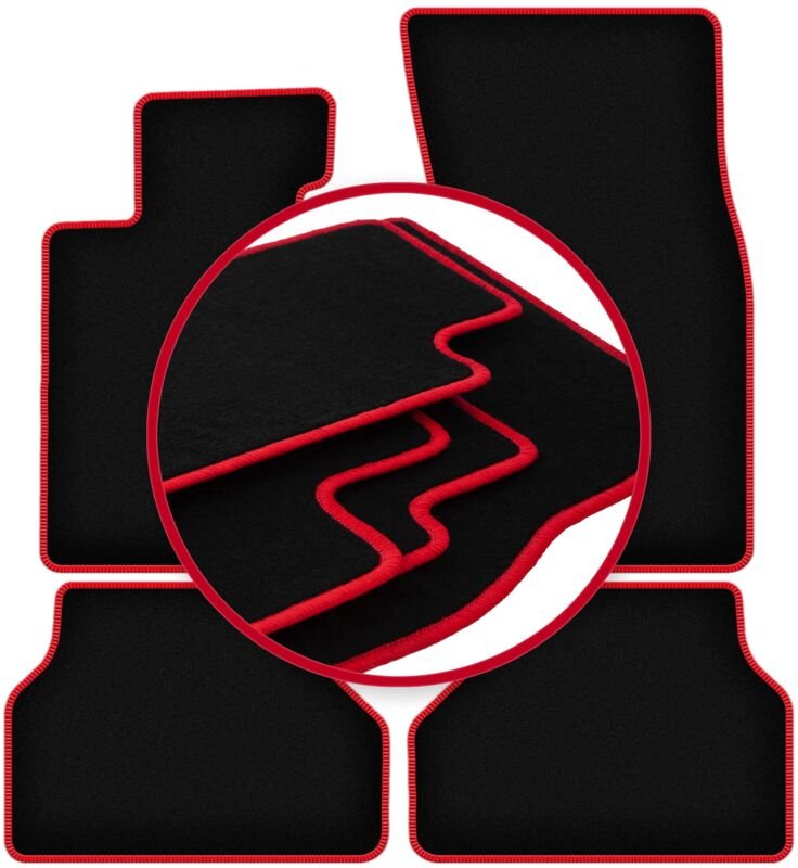 CARLUX-RED Auto-Fußmatten für: BMW 5 E61 Kombi, Touring (2003-2010)