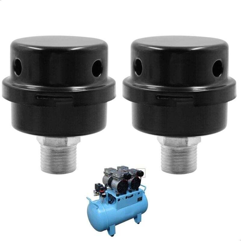 Druckluftfilter-Schalldämpfer - 2-teiliger Luftkompressor-Filter-Schalldämpfer, 1/2 Zoll 20 mm Außengewinde, Metallgehäu...