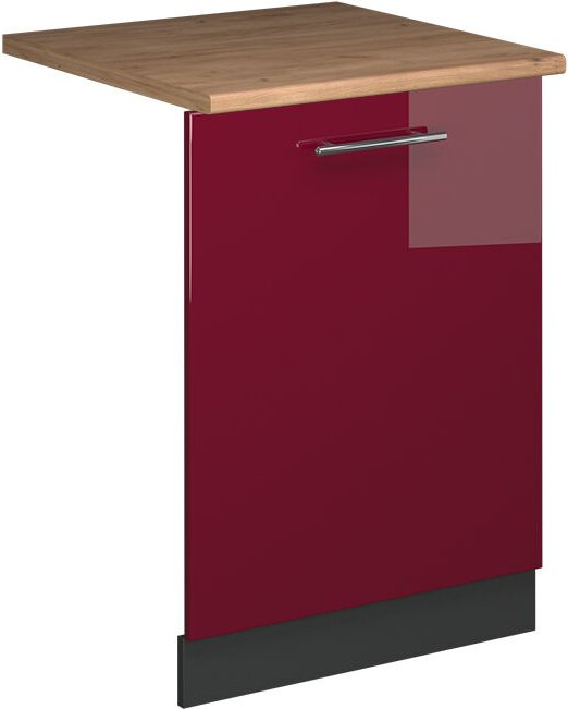 Thumbnail - Vicco - Geschirrspülblende Fame-Line, Bordeaux Hochglanz, 60 cm , ap Eiche
