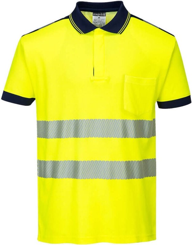 Thumbnail - Polo HV PW3 Gelb/Navy M