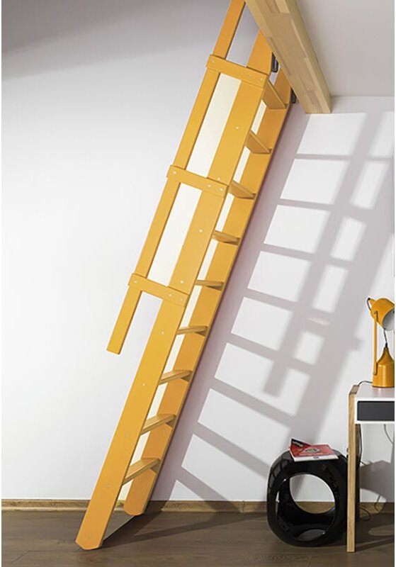 Matisère - Klappbare Raumspartreppe: Breite 55cm - safrangelb (ral 1017) - MSP/R1017