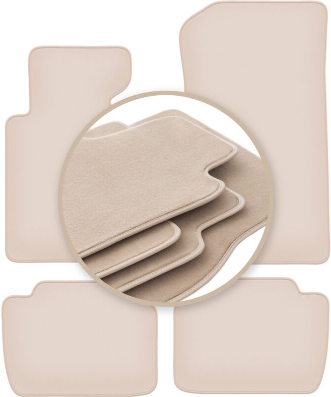 PREMIUM beige Matten für: BMW 3 E46 Kompakt, Coupé, Limousine, Kombi, Touring 1998-2007