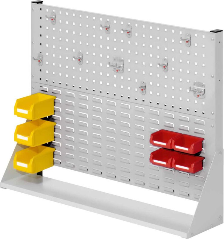 Kappes ®RasterPlan Stellwände einseitig Größe 2 - 1x Lochplatte 1x Schlitzplatte 1x Zubehörsortiment 17-teilig Lichtgrau...
