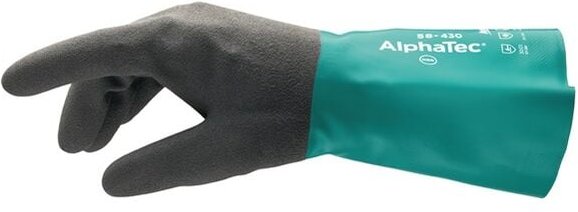 Thumbnail - 58430090 Chemikalienhandschuhe AlphaTec 58-430 Größe 9 flaschengrün/anthr - Ansell
