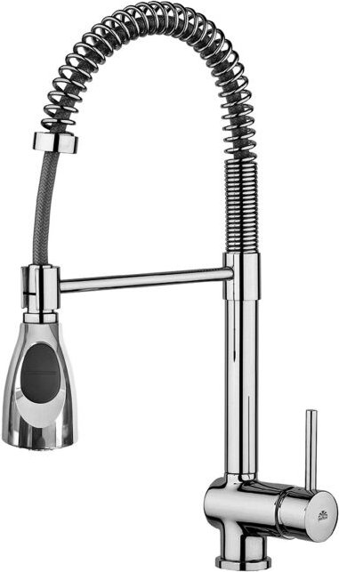 Einhebel-Spültischmischer mit schwenkbarem Auslauf Stahloptik Stick SK177ST Messing - Steel looking