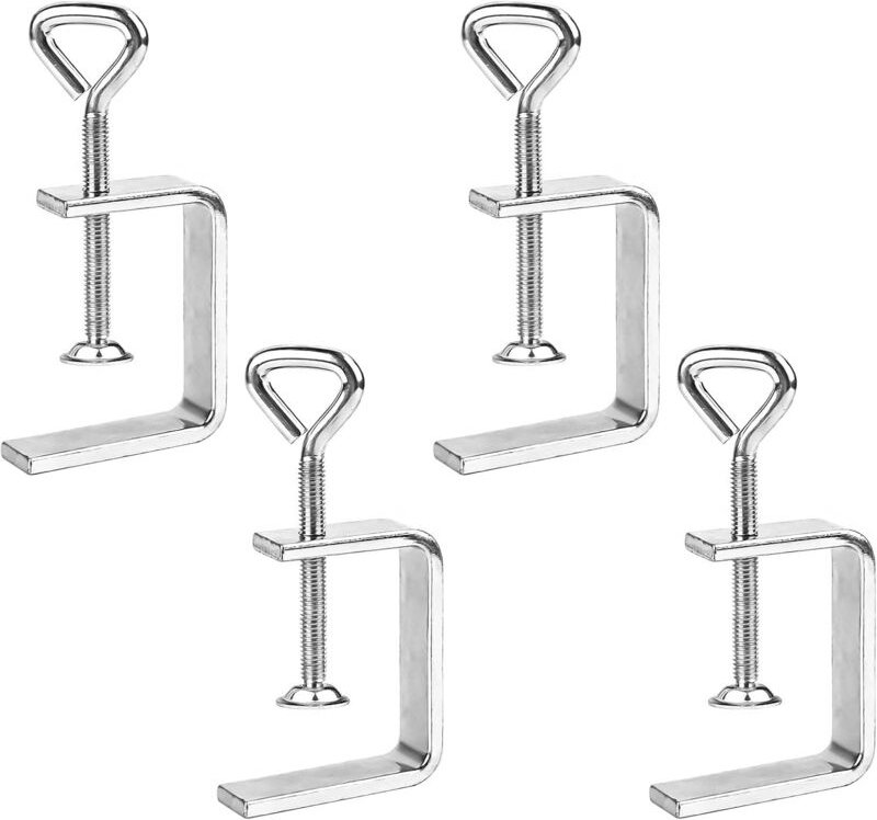 Sollbry 4-teilige Klemme, verstellbare C-Klemme, Mini-praktische Tischlerklemme aus verzinktem Kohlenstoffstahl, Univers...