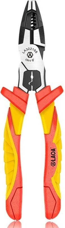 Dolaso - Abisolierwerkzeug, Abisolierzangen, Kabelschneider, 1000-Volt-VDE-isolierte Elektrikerzange