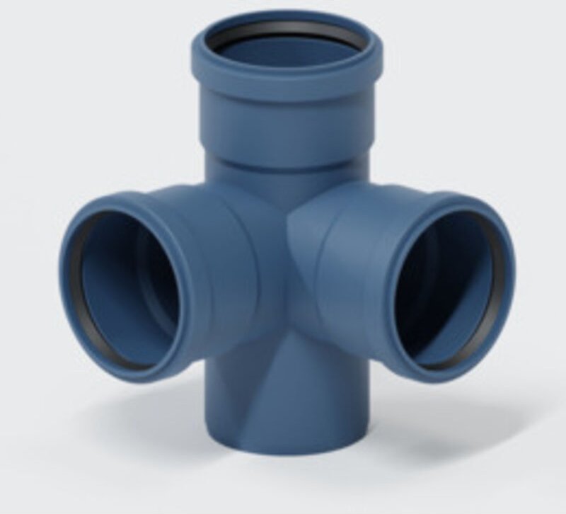 Poloplast - Eckdoppelabzweig pkeda Polo-Kal ng dn 90/90/90 87,5Grad