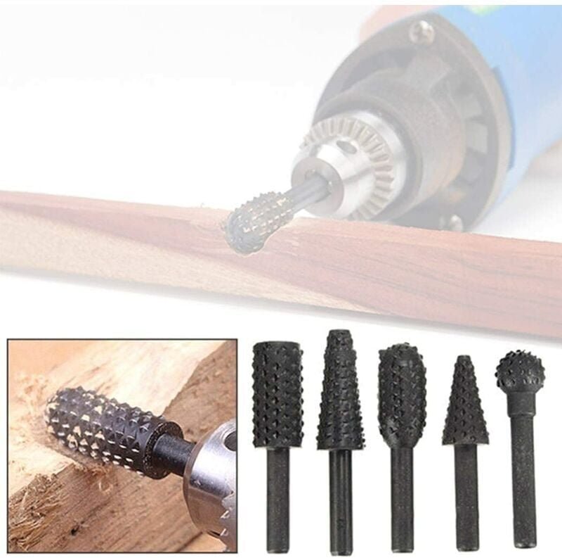 1/4 Zoll 6 mm Rotationsfräser-Set, Elektrowerkzeuge, Holzschleifen, Gravieren, Schnitzen, Feilen, Raspelbohrer, Rotation...