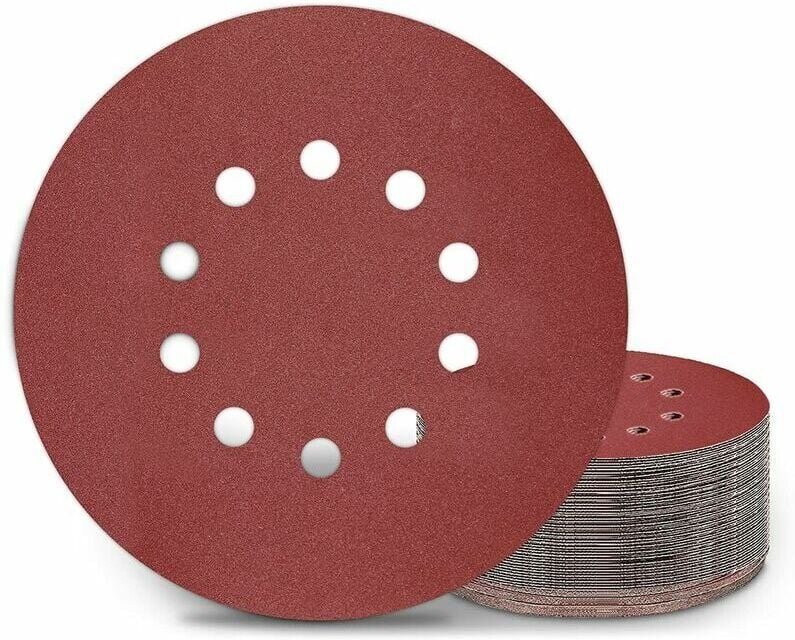 Thumbnail - 225-mm-Schleifscheiben, Körnung 25 P180, zylindrische Schleifpads mit 10 Löchern, für Langhalsschleifer, Trockenbauschle...