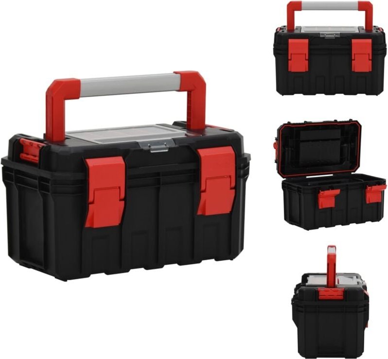 Werkzeugkästen - Living Werkzeugkoffer Schwarz und Rot 45x28x26,5 cm