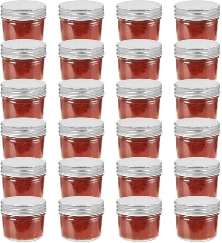 Marmeladengläser mit Silbernen Deckeln 24 Stk. 110 ml vidaXL