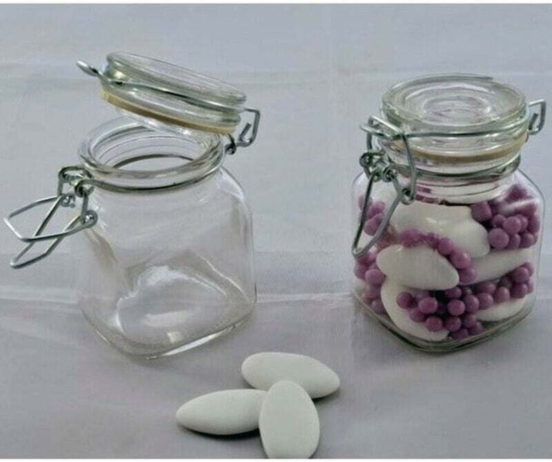 Ymyny - Set mit 2 Hochzeitsgeschenkgläsern aus Glas mit luftdichtem Deckel –