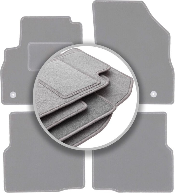 Graue Autofußmatten für: Opel Astra K Limousine, Schrägheck, Kombi (2015-)