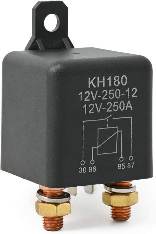 Aougo - 4-poliges 12-V-250-A-Hochleistungs-Batteriesteuerschalter-Starterrelais für Auto-Motorrad-LKW