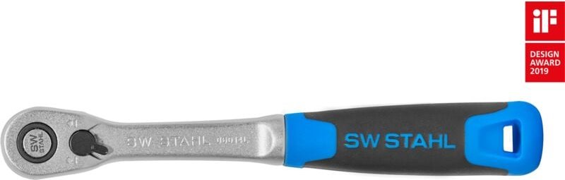 SW-Stahl 06014L Umschaltknarre 1/4 Zoll I feinverzahnt mit 72 Zähnen I Einsatzarretierung I Chrom-Vanadium-Stahl