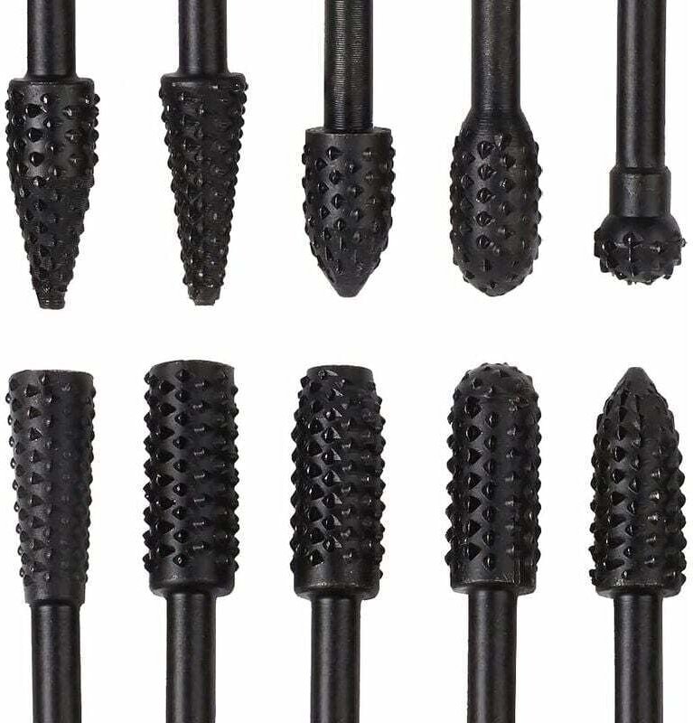 10 Stück schwarze Metallfräser, 6,3 mm, 1/4 rostfreier Stahl, Wolframkarbid-Set, Raspelbohrer, Drehgrate in Werkzeugen f...