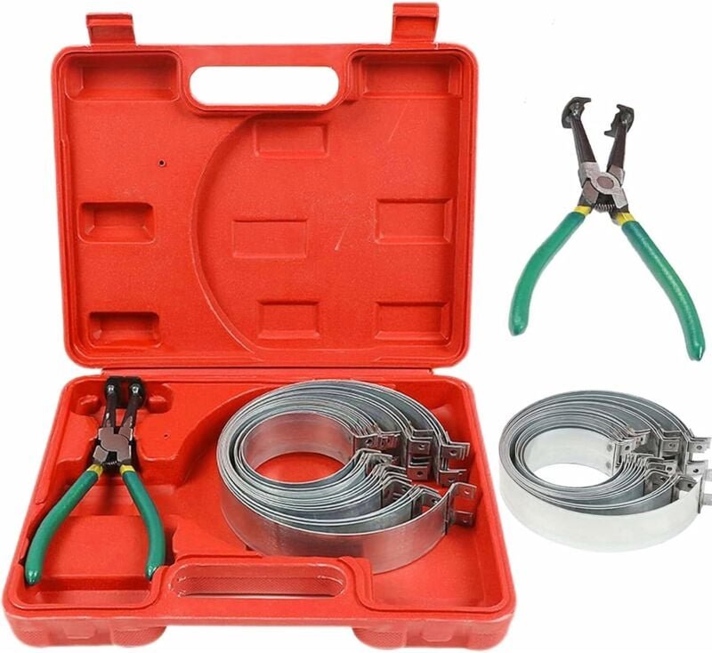 Werkzeugsatz für Kolbenringkompressoren für Automotoren mit Zange und 14 Kolbenringen (62–145 mm) für die Reparatur von ...
