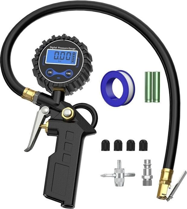 Digitales Reifendruckmessgerät mit LCD-Display, Reifendruckprüfer, Reifenfüller, hochpräziser Luftdruckprüfer 255 psi fü...