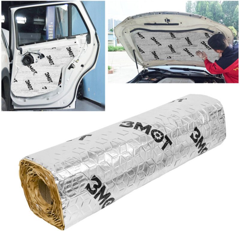 SWANEW 50x400cm Dämmmatte Trittschalldämmung Auto Vibration Innenraum Wasserdicht Dämmung Motorhaube 2m²