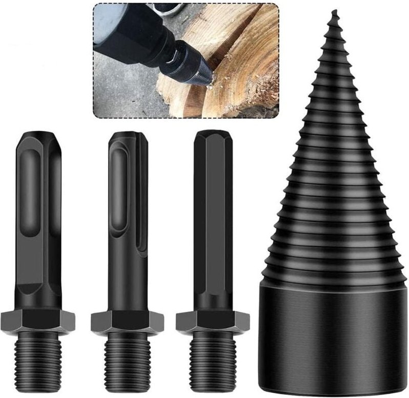 Crediri Konischer Holzspalter für Bohrmaschinen und Holzschneider, konischer Spalter aus Schnellarbeitsstahl, 42 mm bis ...