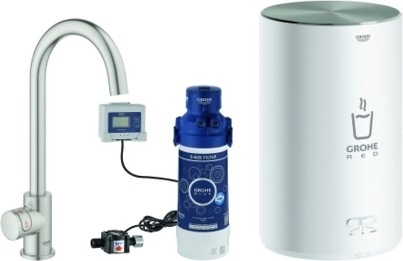 Red Mono Standventil und Boiler Größe m, c- Auslauf, - Grohe