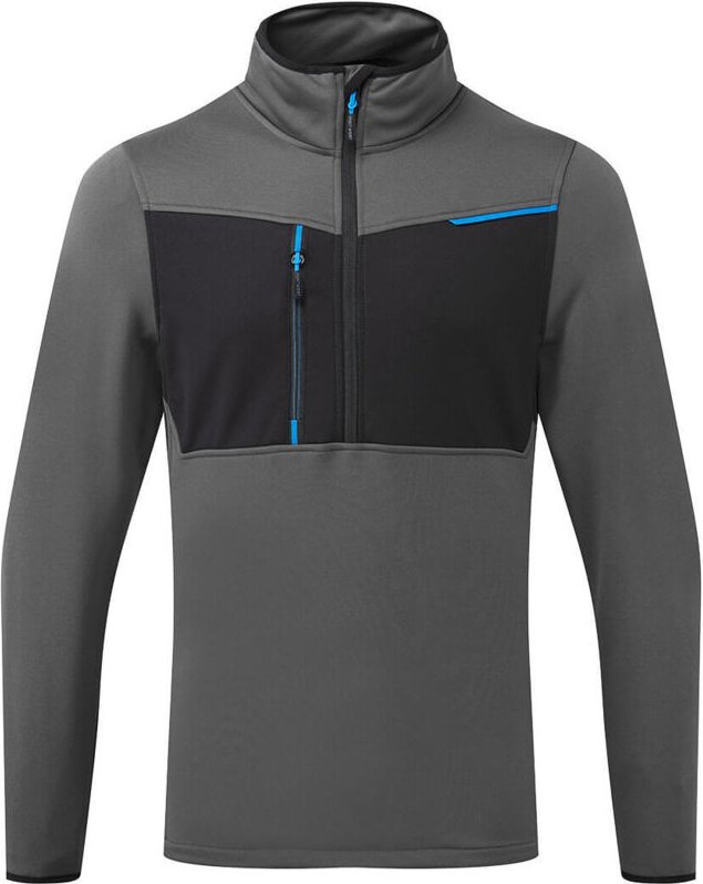 Sweatshirt mit halbem Reißverschluss WX3 Grau Metallic XL