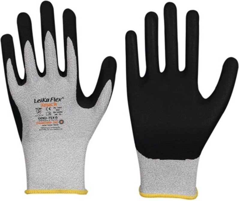 FP - leipold 1464 Handschuhe LeikaFlex® Touch 1464 Gr.10 grau/schwarz en 388 Nylon