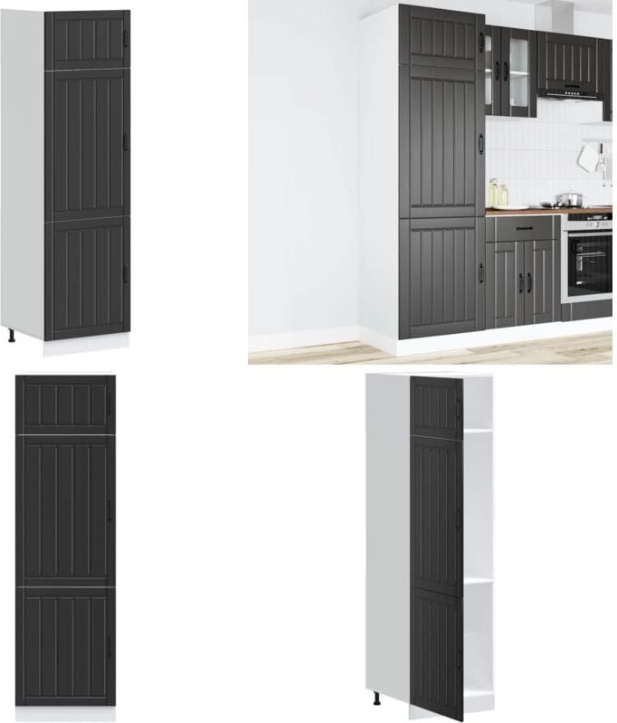 Küchenschrank Lucca Schwarz Holzwerkstoff - Vidaxl
